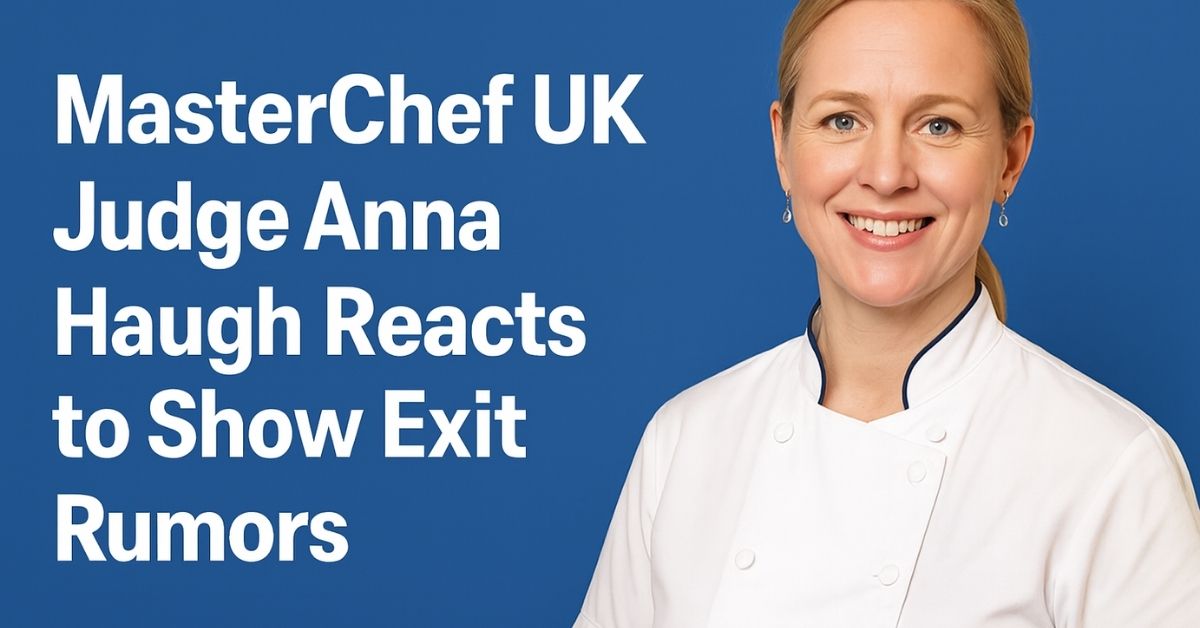 Anna Haugh posing in the MasterChef UK kitchen