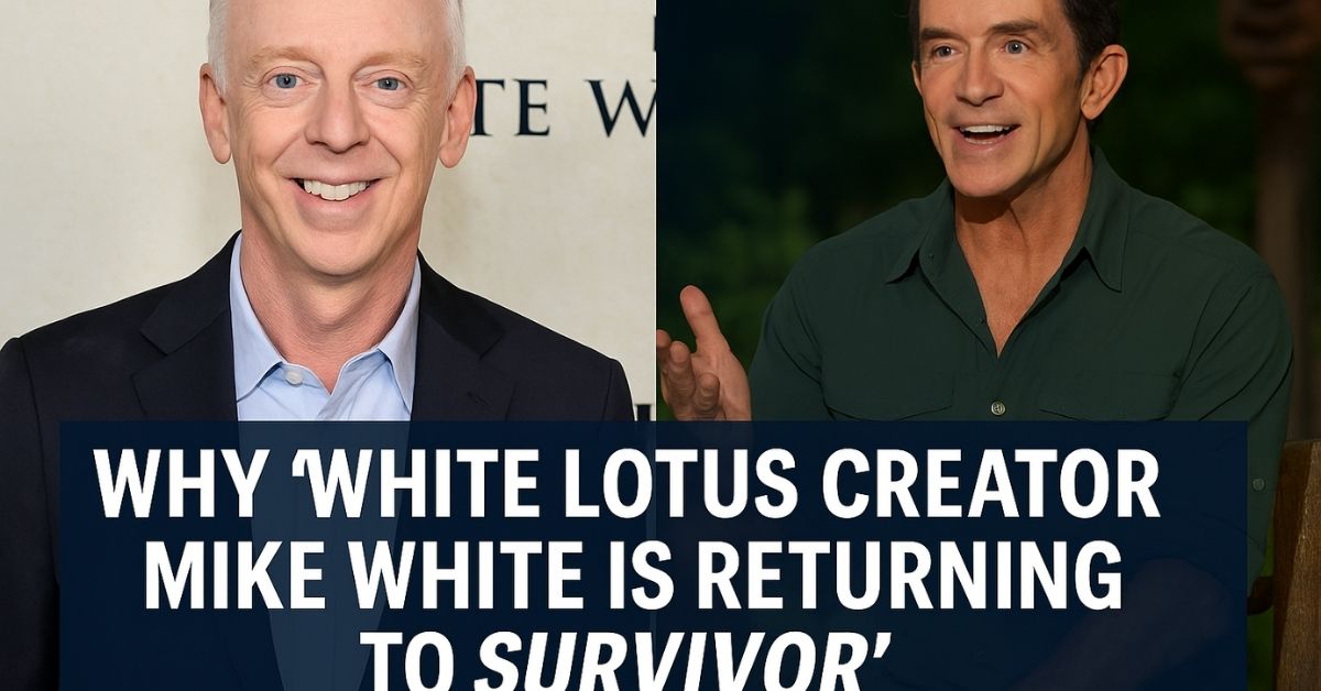 Mike White attending a press event for “The White Lotus”